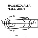 Magliezza Акриловая ванна на лапах Alba (155,5x72,5) ножки бронза – картинка-7